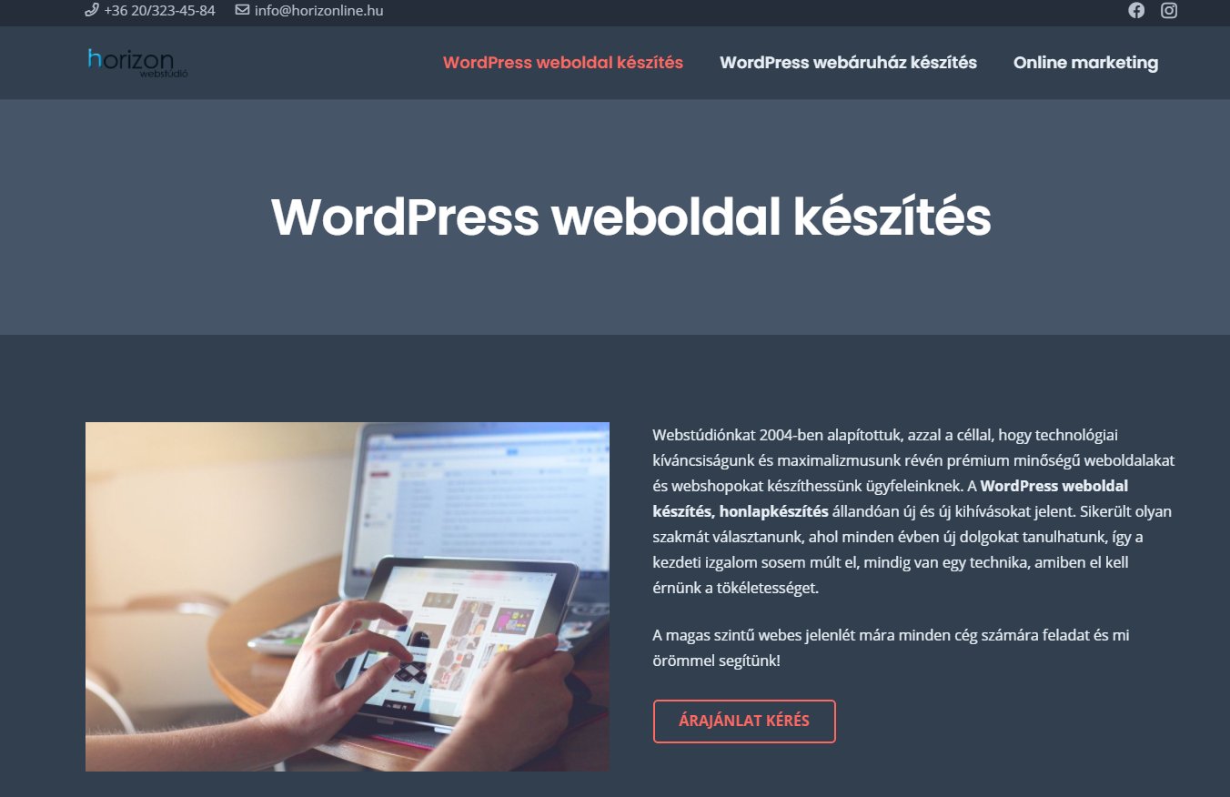 WordPress weblapkészítés